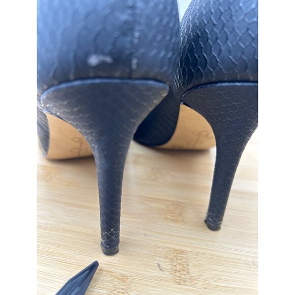 Pointed Toe Pumps Black Snake Print Stiletto Heels Classic Shoes size 8M - Picture 10 of 14